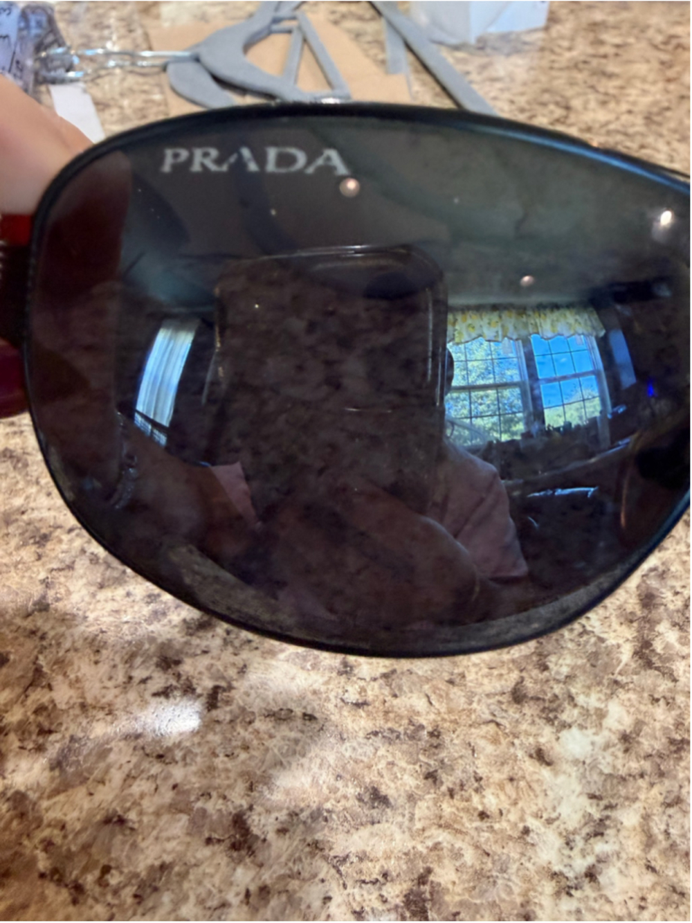 Women's Prada Sunglasses One Size Black and Red
